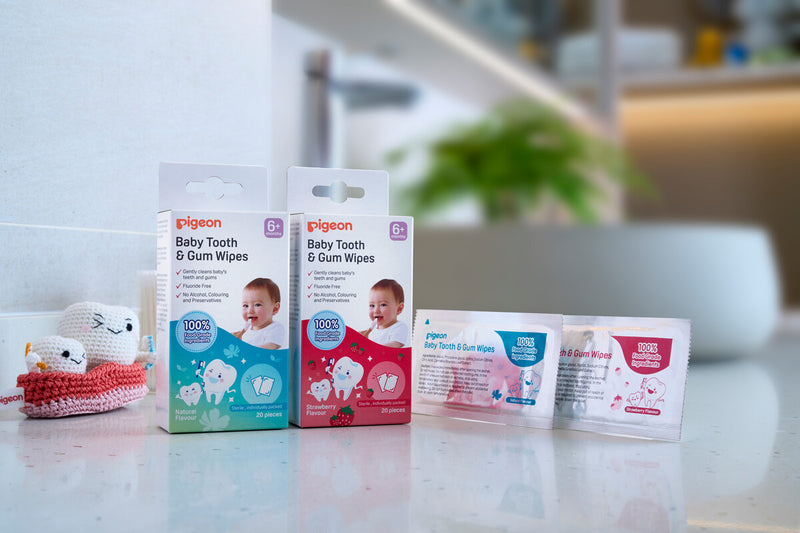 Baby Tooth & Gum Wipes baby product sitting on counter
