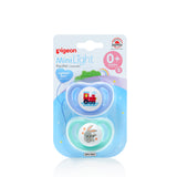 Pigeon MiniLight pacifier twin pack size S, colour blue and aqua, in its packaging