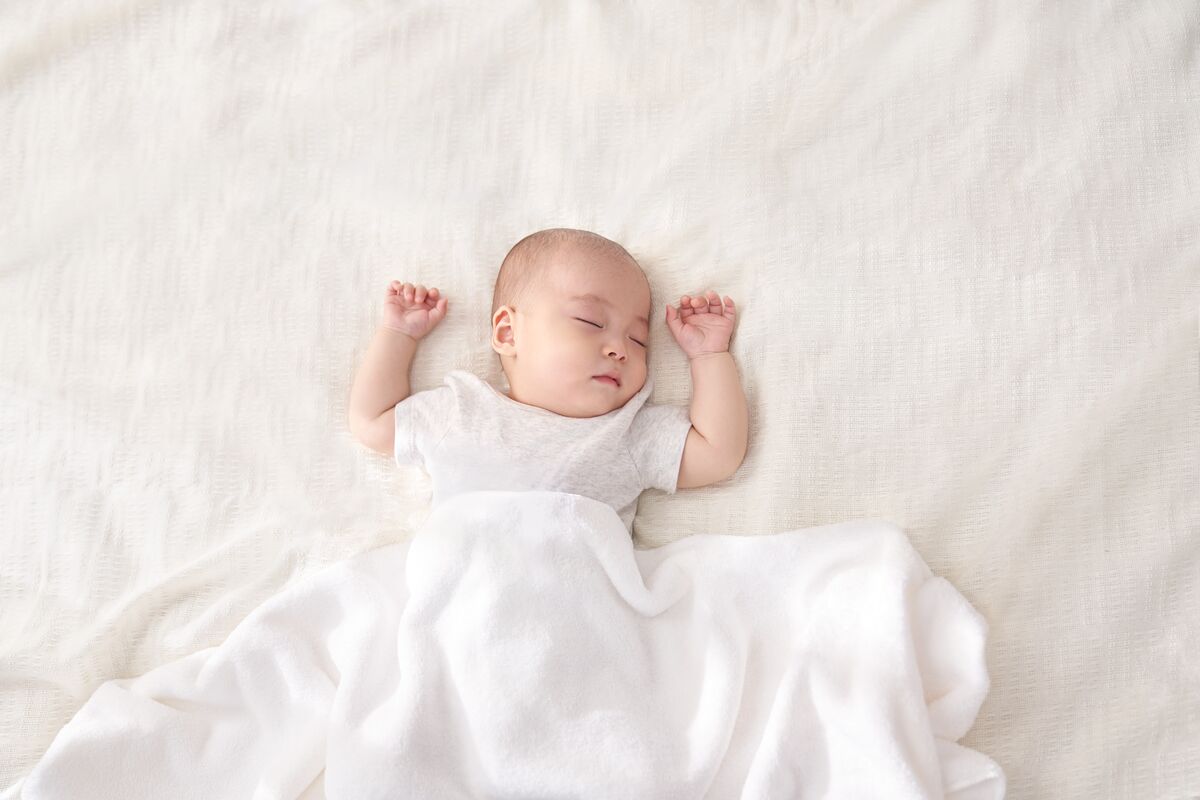 sleeping baby with colic