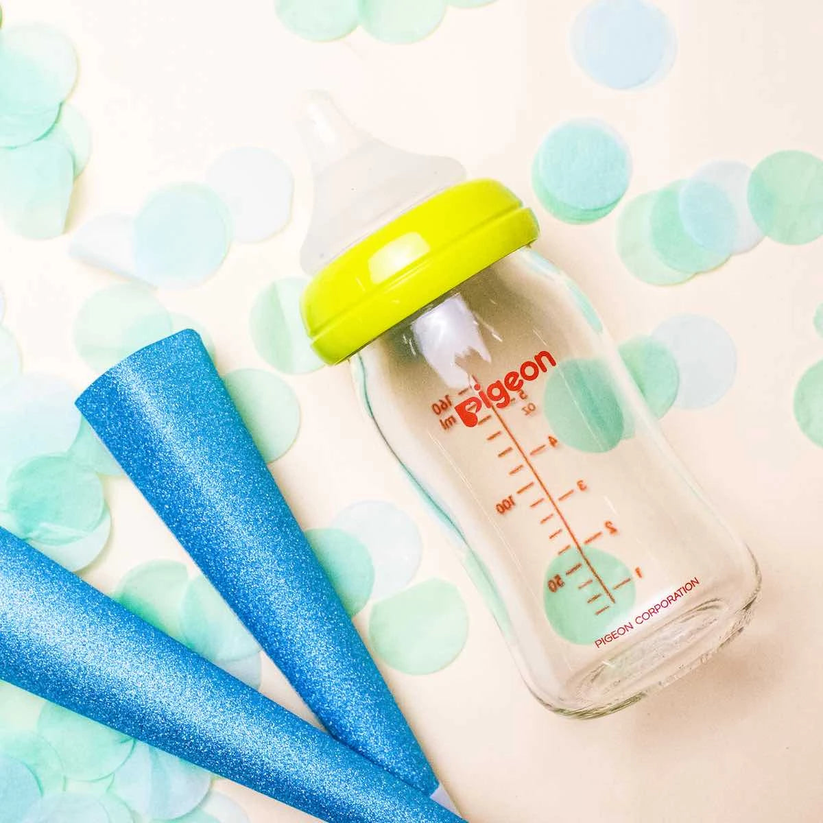 small glass baby bottle