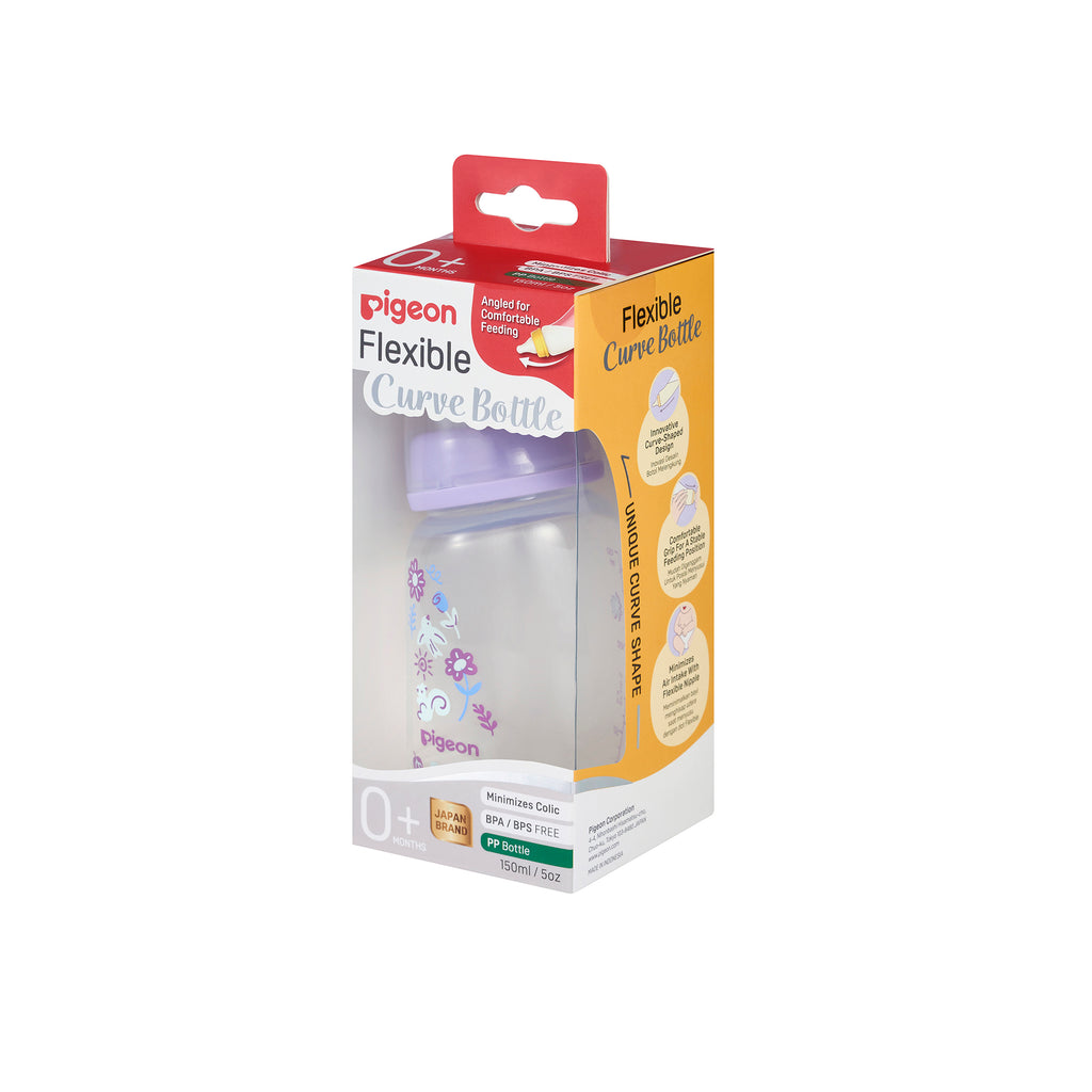 PIGEON FLEXIBLE CURVE BOTTLE PP GARDEN 150ML
