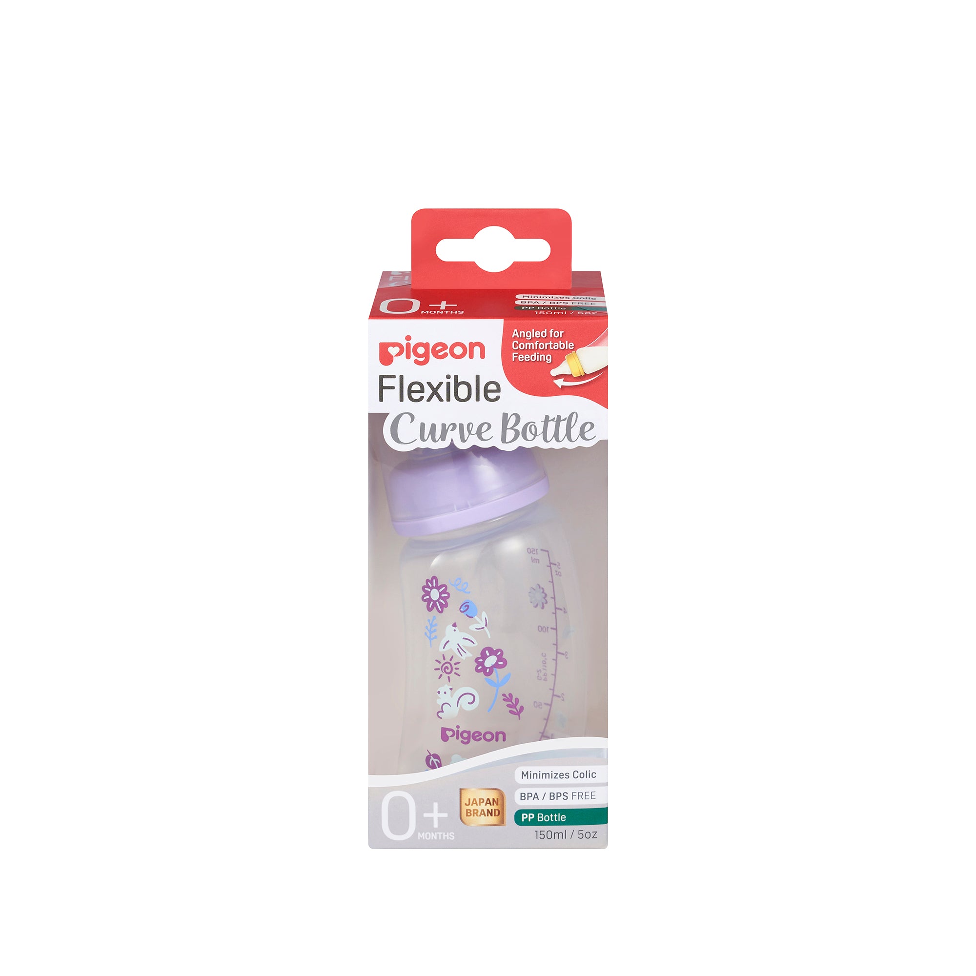 PIGEON FLEXIBLE CURVE BOTTLE PP GARDEN 150ML