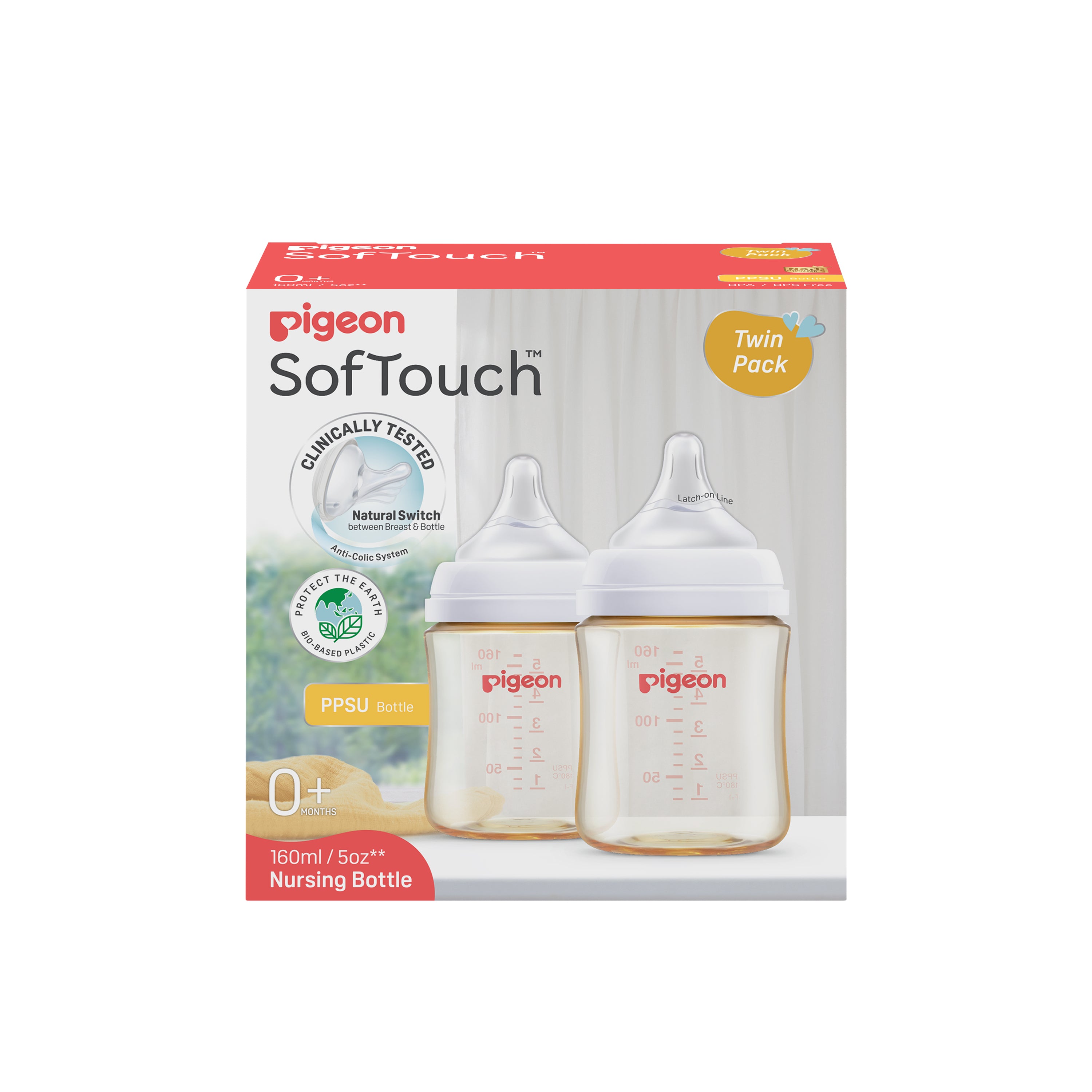 SOFTOUCH BPP BOTTLE PPSU TWIN PACK 160ML