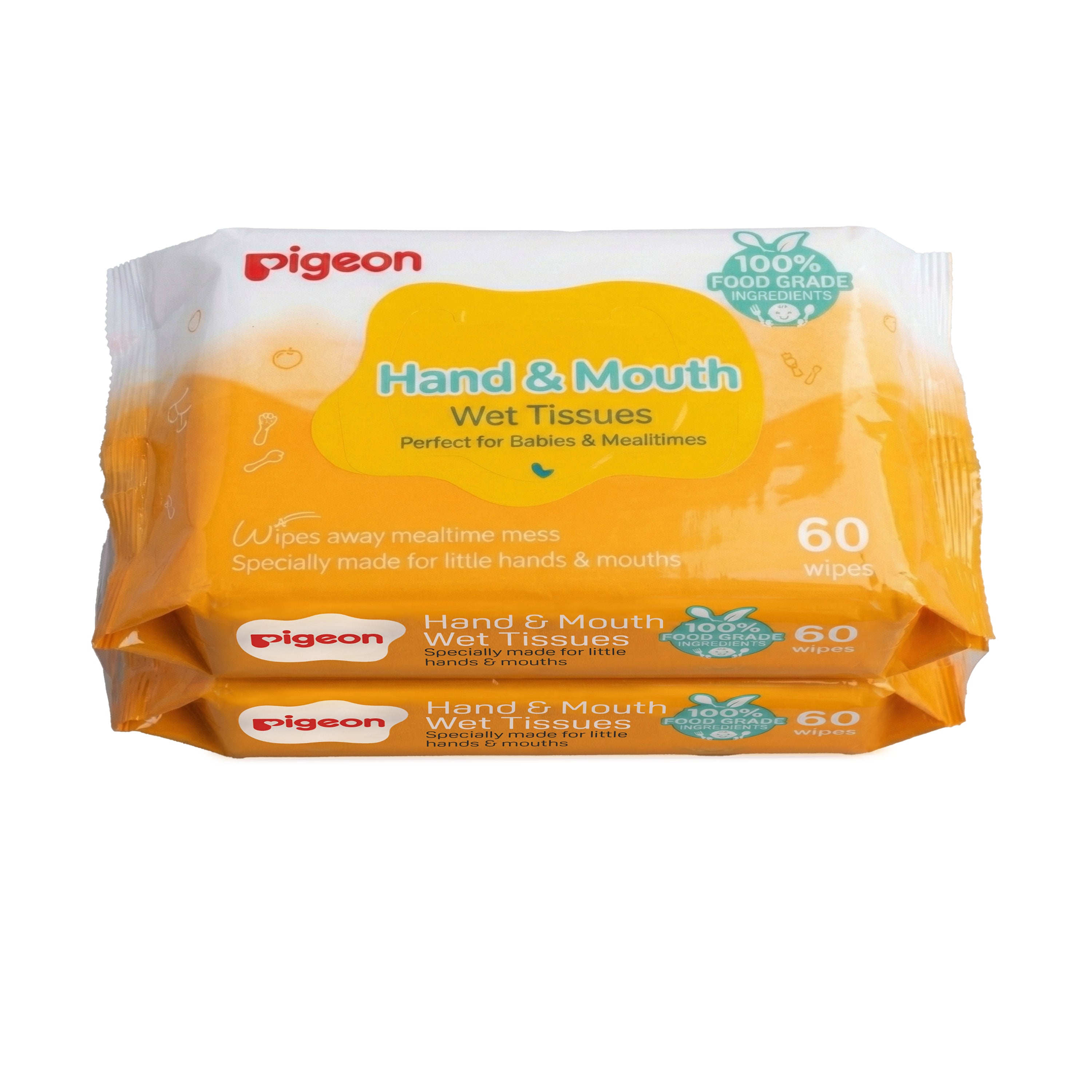 Pigeon Hand & Mouth Wipes 2x60s