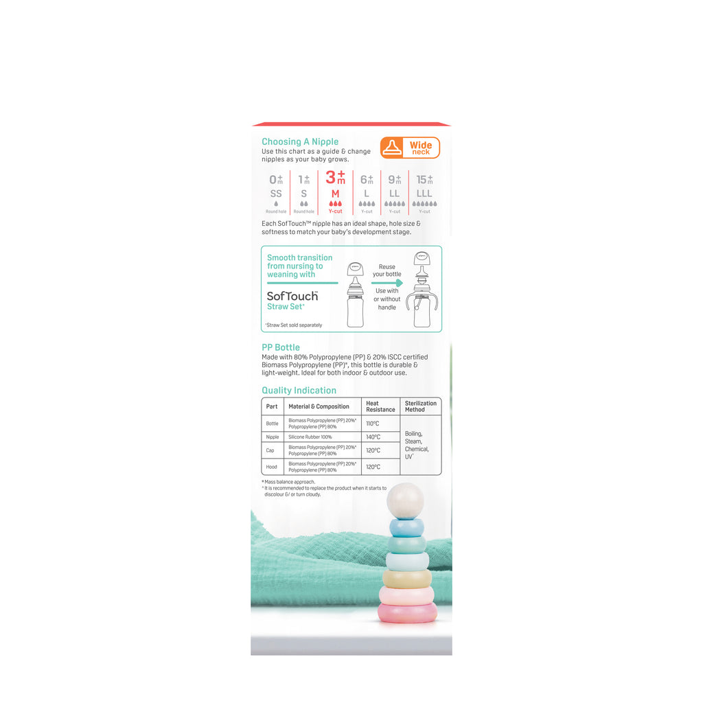 Pigeon SofTouch BPP Bottle PP 240ml Twin Colour Cap