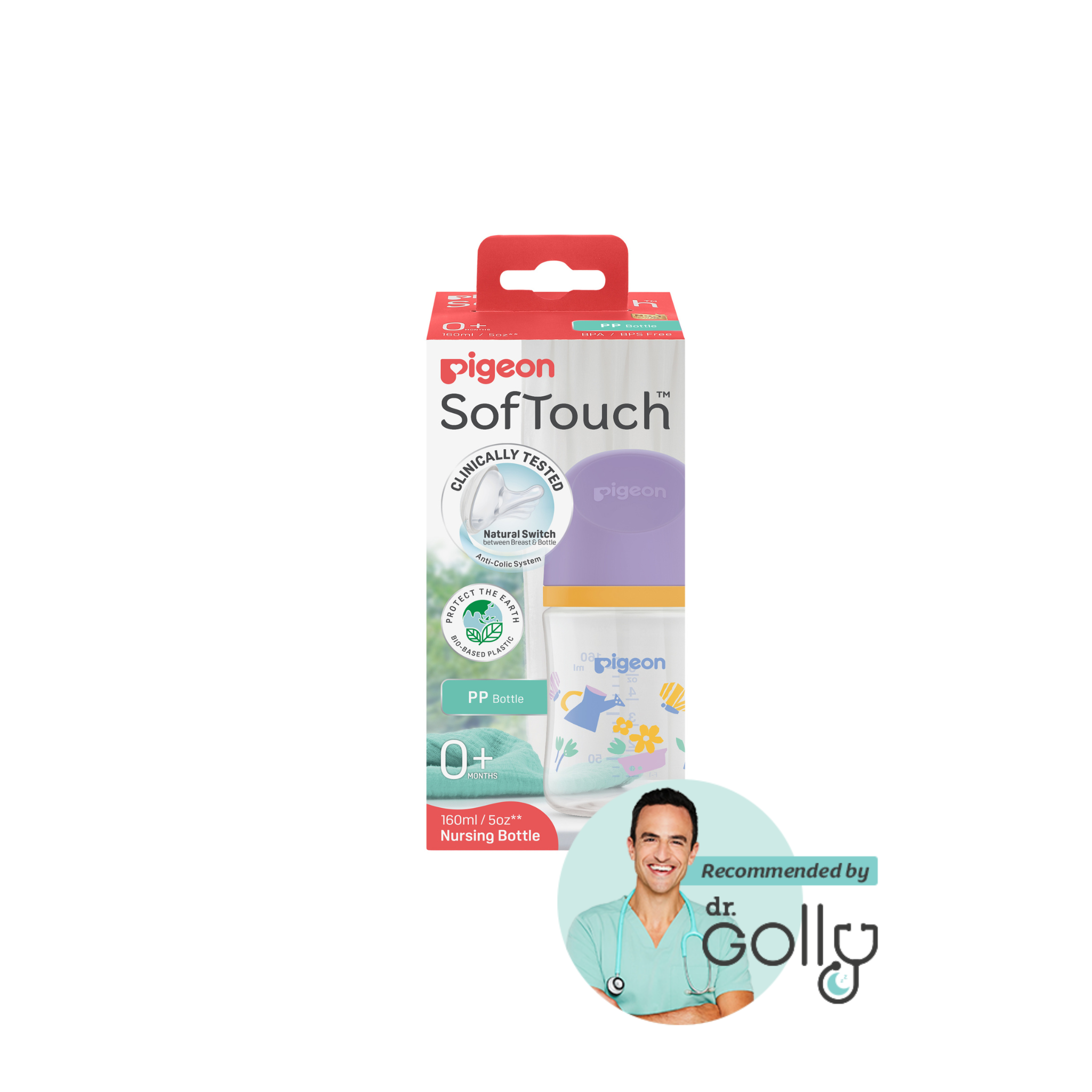 SOFTOUCH  NURSING BOTTLE PP 160ML SPRING