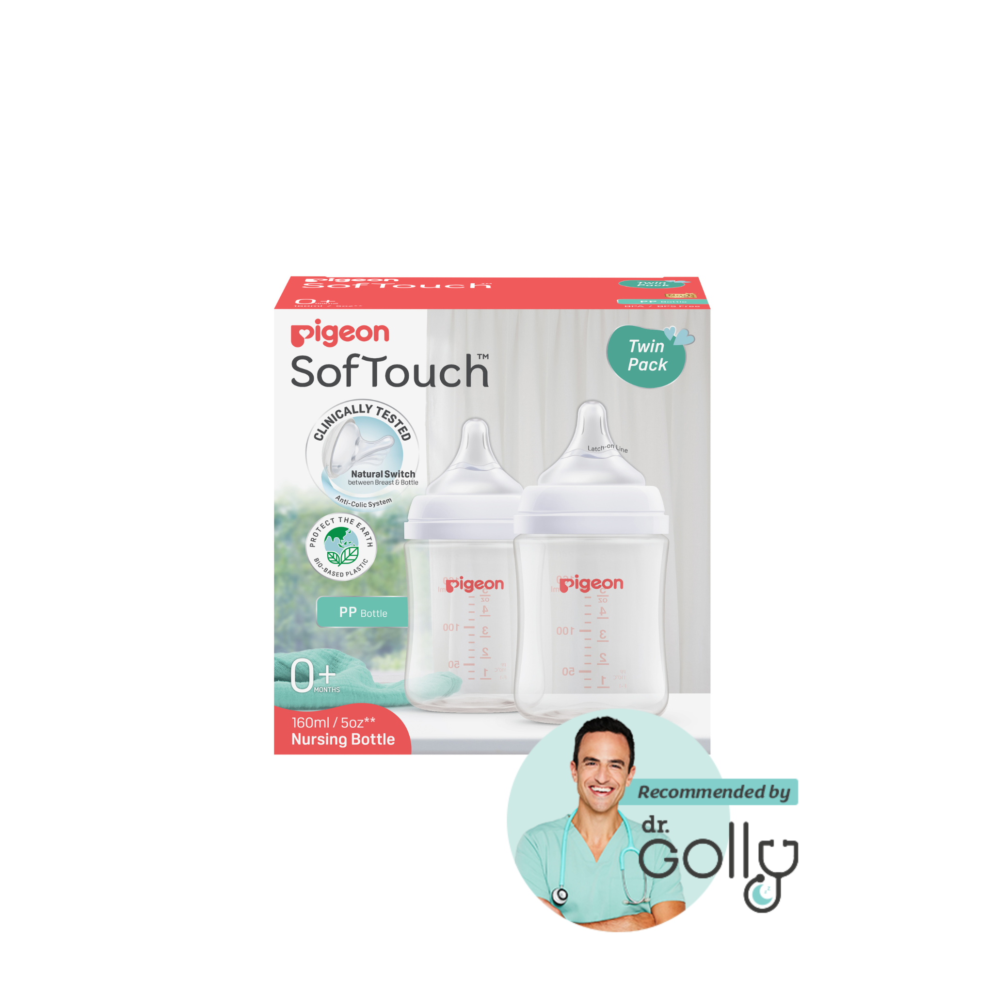 SOFTOUCH BPP BOTTLE PP TWIN PACK 160ML