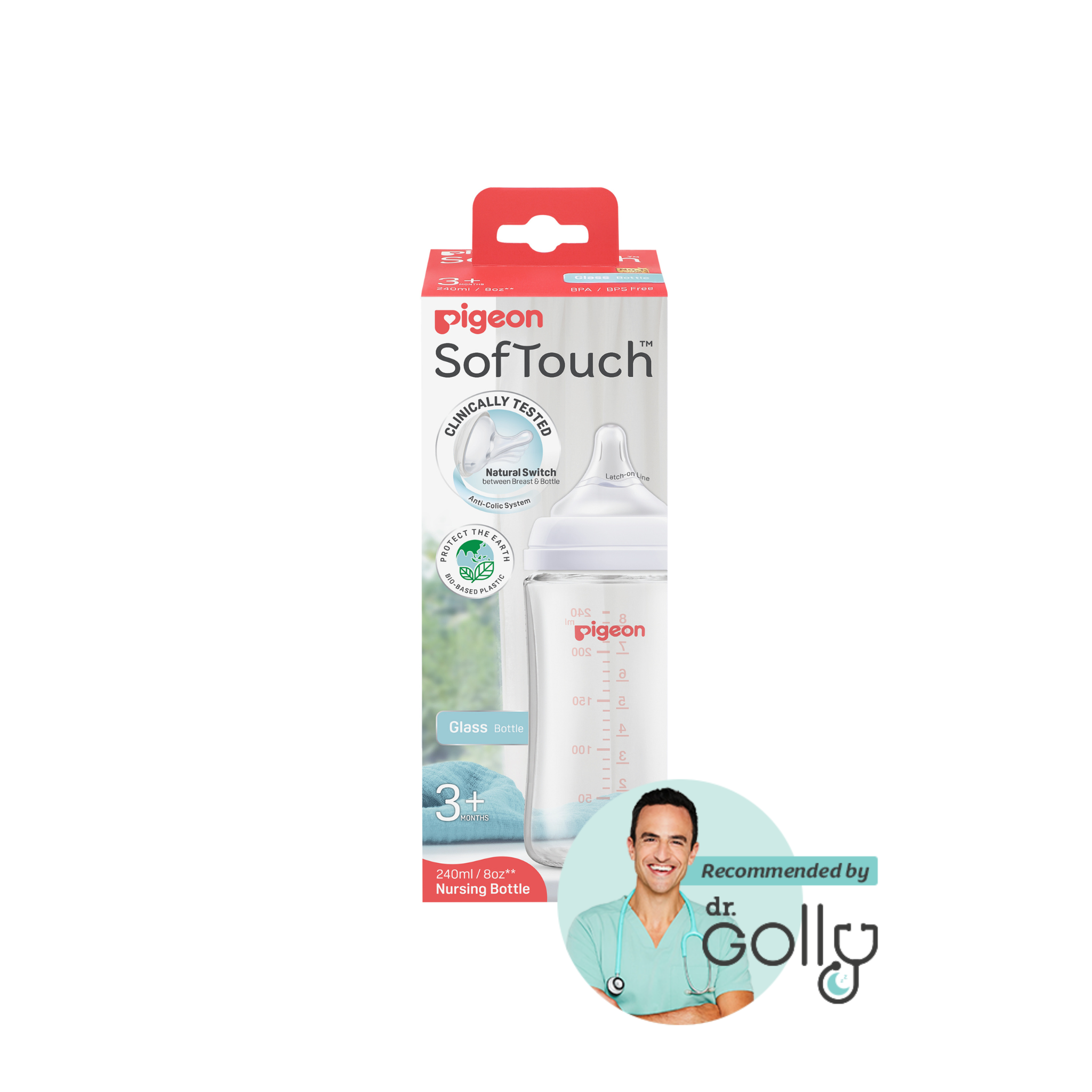 SOFTOUCH BPP BOTTLE GLASS 240ML