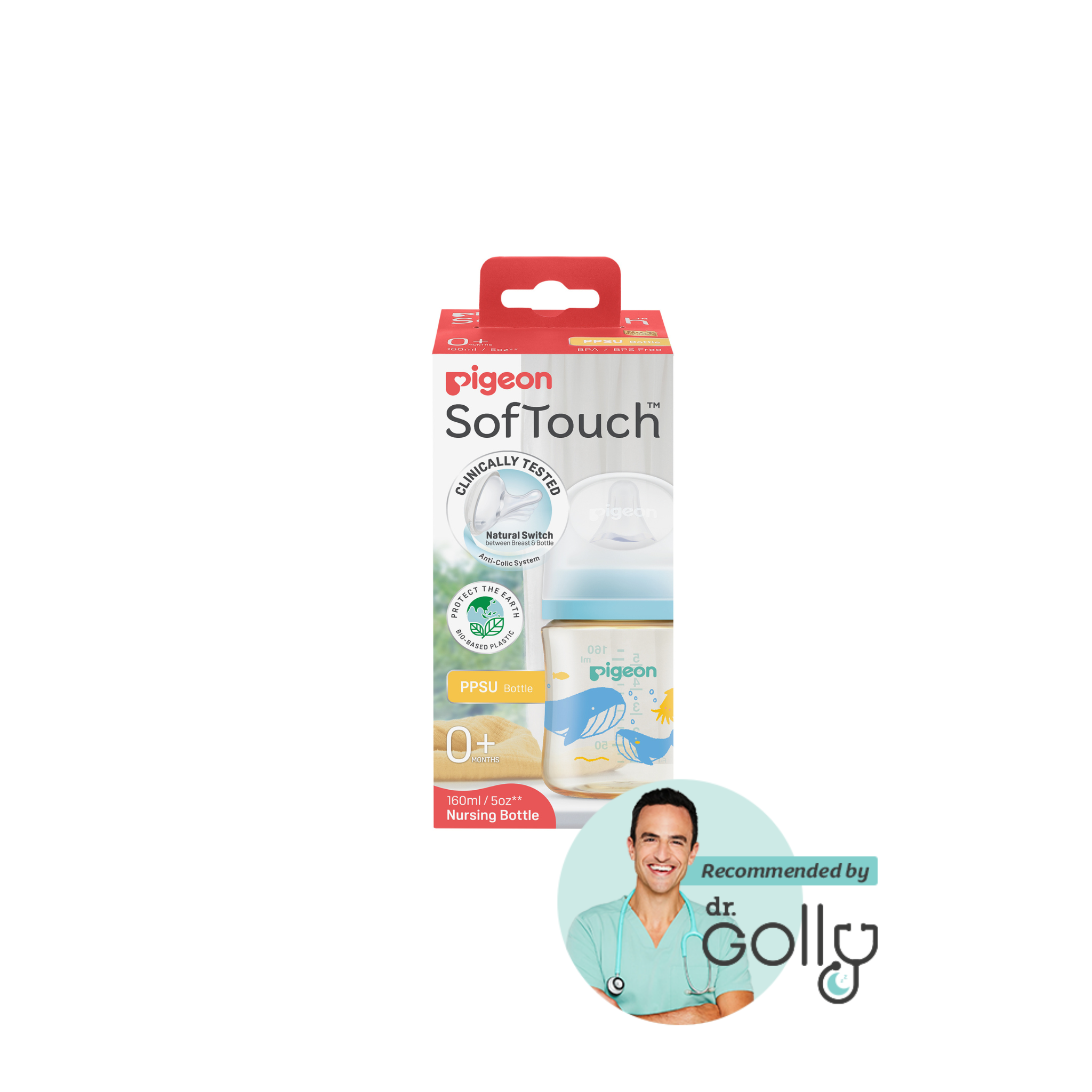 SofTouch™ BPP Nursing Bottle PPSU 160ml Ocean Dive