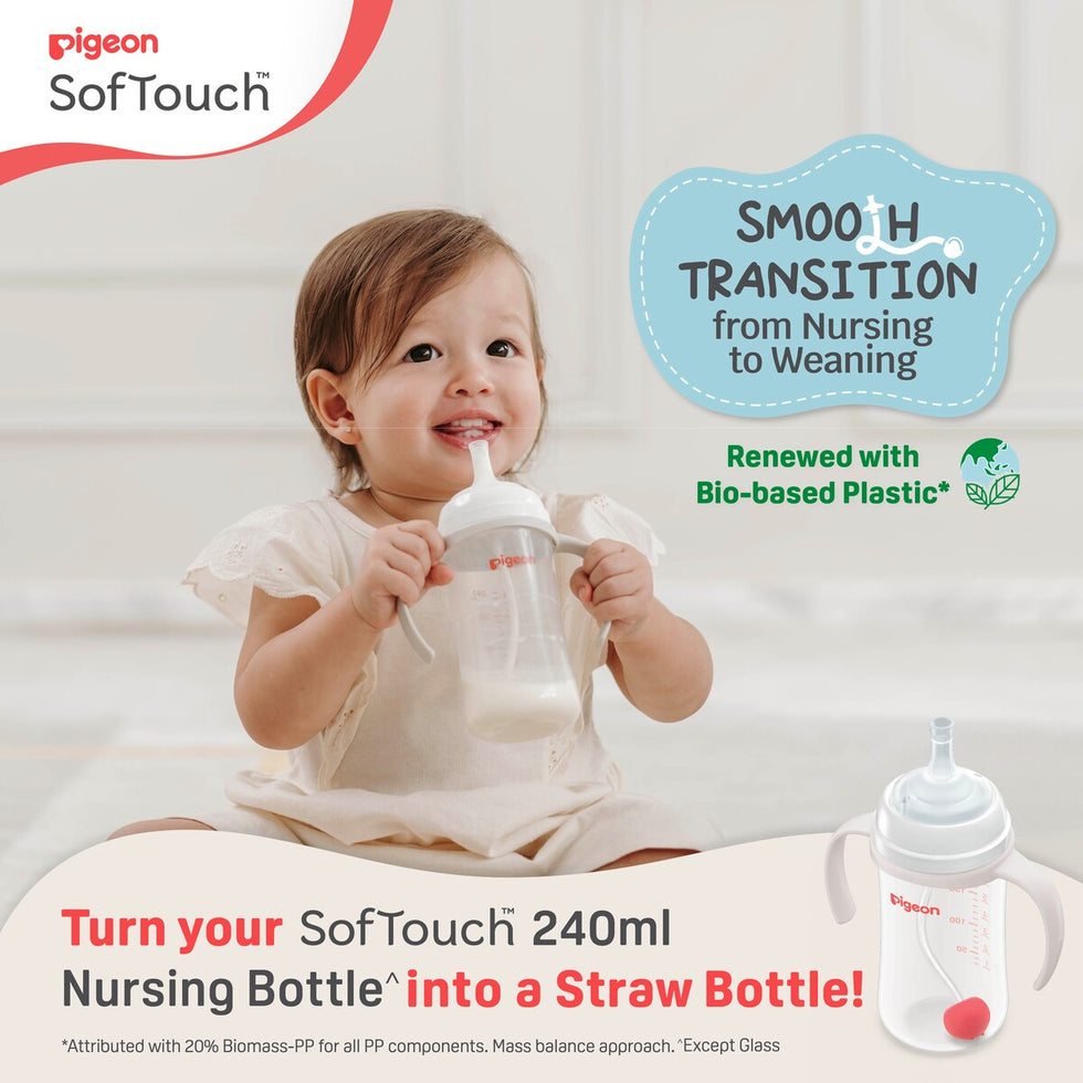 SofTouch™ Step-up Straw Bottle Set – Pigeon Australia