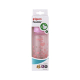 a 240mL pigeon slim neck PP bottle with a pink heart print in its packaging