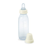 one cleft palate soft bottle with the teat on and the cap next to it