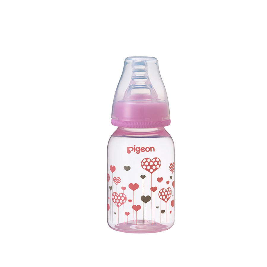 Slim Neck Baby Bottle 120ml pink PP Flexible Pigeon