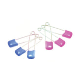 six stainless steel baby safety pins