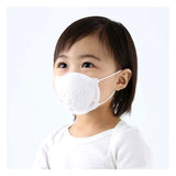 kid wearing pigeon toddler size disposable face mask with teddy bear