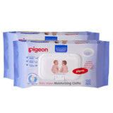 2 packs of 70 Pigeon moisturising baby wipes