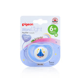 Pigeon MiniLight pacifier size M, colour blue, in its packaging